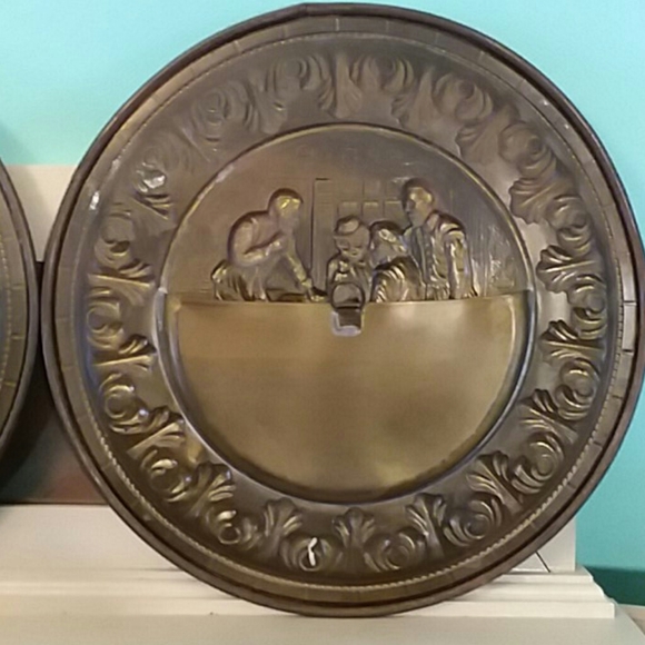 Pair of Brass Relief Plates - Picture 6 of 8